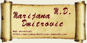 Marijana Dmitrović vizit kartica